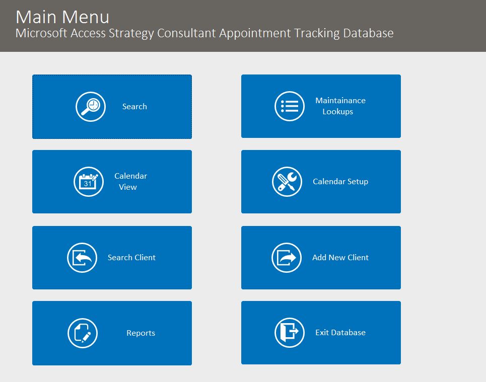 Strategy Consultant Appointment Tracking Template Outlook Style | Appointment Database